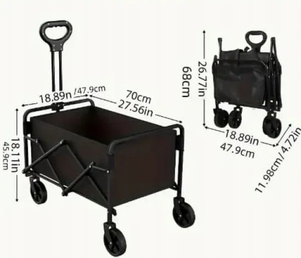 Discount Strand, camping, trädgård, hopfällbar vagn 100 kg, fickor Trädgårdsverktyg