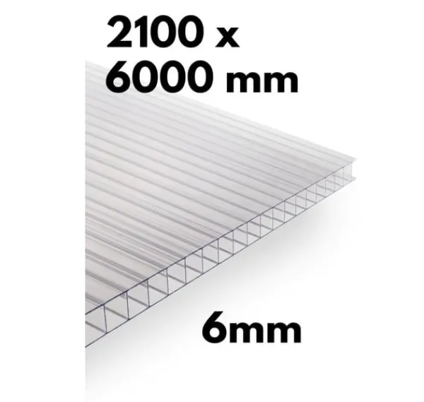 Stycke av växthusflerväggsplåt / klar polykarbonat 700x1500mm - 4mm, 4st.