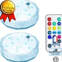 Hot Submersibel LED-ljus - TD® - 2 Stycken - Fjärrkontroll - RGB - Trädgård - Utomhus Fontäner & Dammar