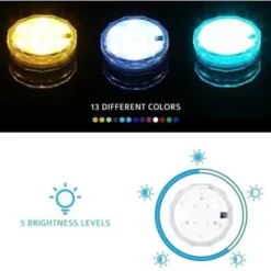 Hot Submersibel LED-ljus - TD® - 2 Stycken - Fjärrkontroll - RGB - Trädgård - Utomhus Fontäner & Dammar