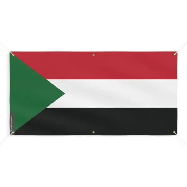 Sudan Flag Banner 6 öljetter 70x140cm i polyester