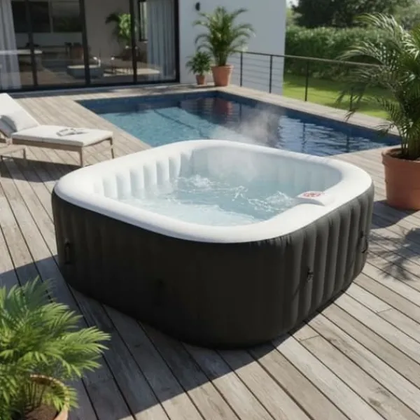 Online SUN SPA Laminerat fyrkantigt uppblåsbart spa - 6 personer - 1,85 x H 0,65 m Spa & Utomhusbad