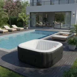 Online SUN SPA Laminerat fyrkantigt uppblåsbart spa - 6 personer - 1,85 x H 0,65 m Spa & Utomhusbad