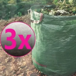 SunDeluxe trädgårdsavfallspåse - Heavy Duty PE 272L - Återanvändbar, hopfällbar, vattentät och transportabel
