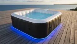 Sale SUNSPA Square Uppblåsbart Spa 6 platser med LED-remsa Spa & Utomhusbad