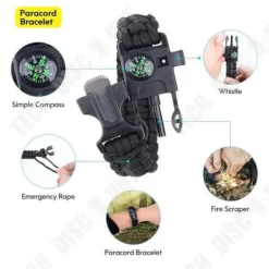Online Survival kit 13 i 1 - TD® - Multifunktionsverktyg - Svart färg - För vuxna - Resa Beredskapsplaner