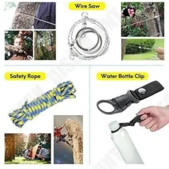 Online Survival kit 13 i 1 - TD® - Multifunktionsverktyg - Svart färg - För vuxna - Resa Beredskapsplaner