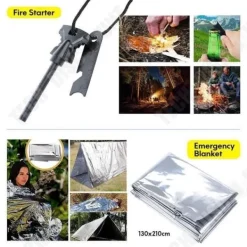 Online Survival kit 13 i 1 - TD® - Multifunktionsverktyg - Svart färg - För vuxna - Resa Beredskapsplaner