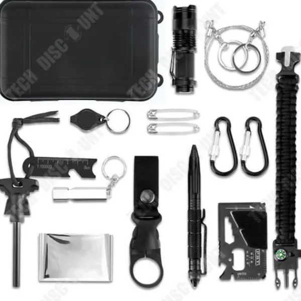 Survivalverktyg - TD® - Multifunktionell uppsättning - Svart - 20x12x6cm - Nödsituationer
