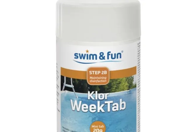 New Swim&Fun Klor WeekTab - Tabs 20 g - 1 kg - Steg 2B Pool- & Spatillbehör