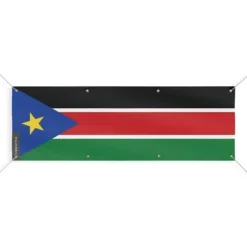 Sydsudans flagga banner 8 öljetter 70x210 cm
