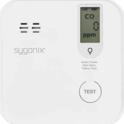 Online Sygonix Kolmonoxid-detektor Set inkl. 5 års batteri, Med app-styrning batteri Detektering Kolmonoxid Rök- & Koloxiddetektorer