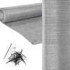Viking Choice Synlig skyddsnät - rullgardin för skugga - 90 procent - 1,5 x 50 m - solskyddsnät - integritetsskydd - grå - inkl. monteringskit - trädgård