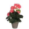 Outlet Syntetisk växt - Mica Decorations - Geranium - Laxrosa - H34 x Ø20 cm - Underhållsfri inomhus Krukväxter Inomhus