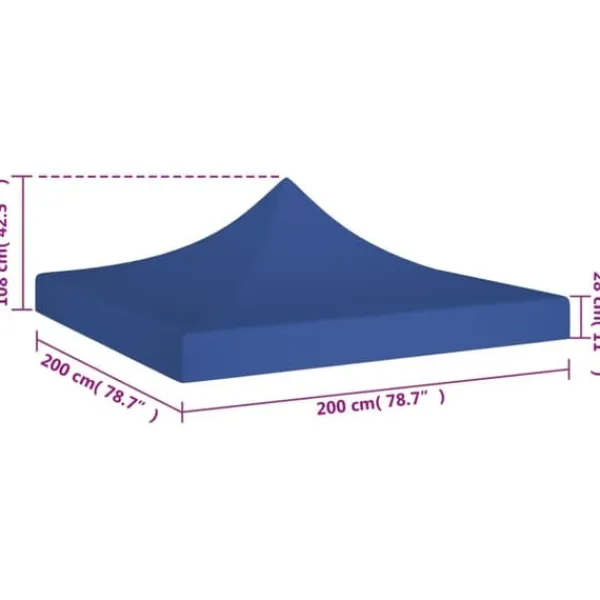 Tak till partytält & lusthus - Living Tak till partytält 2x2 m blå 270 g/m²