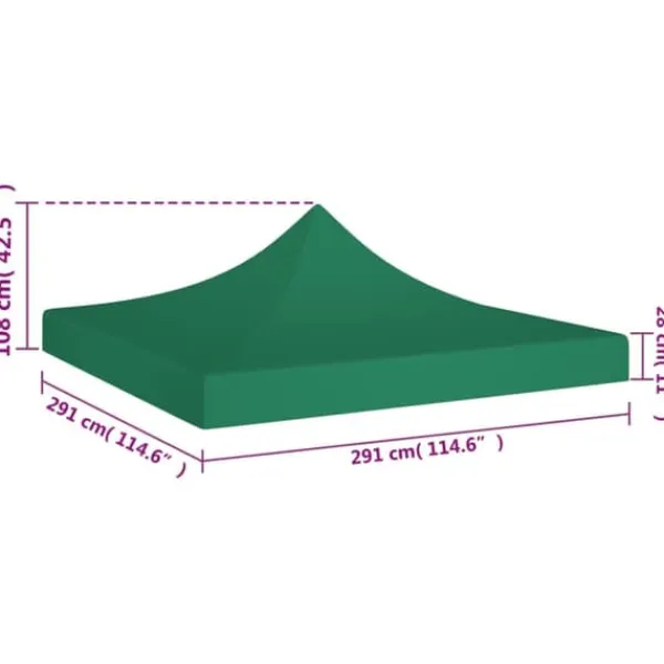 Tak till partytält & lusthus - Living Tak till partytält 3x3 m grön 270 g/m²