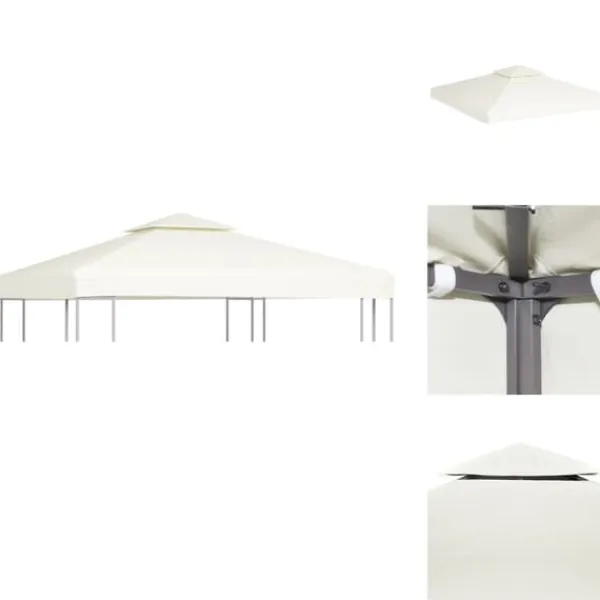 Tak till partytält & lusthus - Living Paviljongtak 310 g/m² 3 x 3 m gräddvit