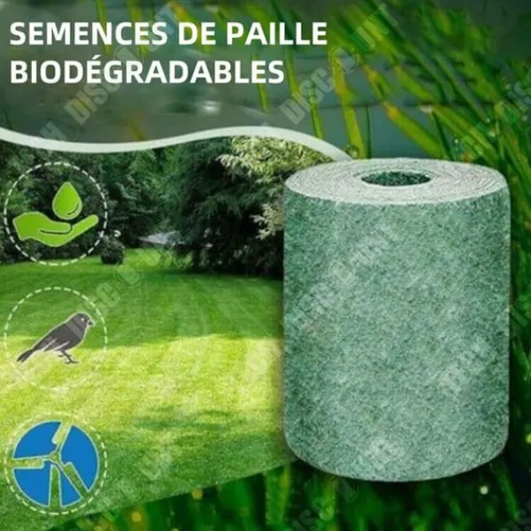 TD biologiskt nedbrytbar gräsfrömatta 1000x20cm Frön ingår ej Non-woven gräsfrömatta Hjälper växttillväxt Fröer & Lökar