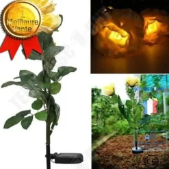 Outlet TD® Solar Garden Light 3 LED Rose Blomma Form/Stak att plantera i trädgården/Utomhus energisparande ljus Vit Trädgårdsprydnader