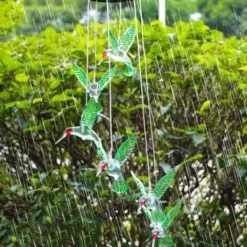 Discount TD® Solar Wind Chime Hummingbirds LED-ljusfärgskiftande solfågellampa för trädgårdsuteplats Mobil veranda Vinddekoration