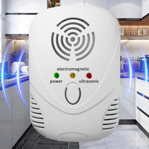 TD® Ultrasonic Mouse Repellent 6,3*6*9,6CM repellerar insekter och gnagare Nattljusfunktion