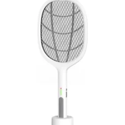 TD®USB Elektrisk myggsmällare, två-i-ett uppladdningsbar myggsmällare, elektrisk chockmyggsmällare, vit