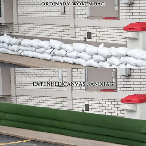 Återanvändbar Canvas Flood Control-sandsäck Flood Control-påse med elastiskt band förlängda sandsäckar med dragsko Jord & Sand