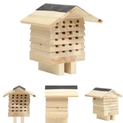 Outlet The Living Store Bihotell massivt granträ 22x20x20 cm - Smådjursburar För Fåglar & Småvilt