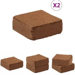 The Living Store Block i kokosfiber 2 st 5 kg vardera 10 kg total - Jord och sand