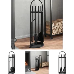 The Living Store Brasverktygsset 5 delar 23x15x66 cm stål - Verktyg för öppna spisar