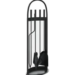 The Living Store Brasverktygsset 5 delar 23x15x66 cm stål - Verktyg för öppna spisar