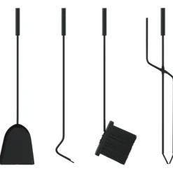 The Living Store Brasverktygsset 5 delar 23x15x66 cm stål - Verktyg för öppna spisar