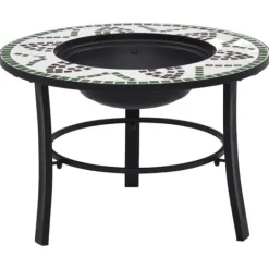 The Living Store Eldfat med mosaik grön 68cm keramik - Öppna spisar