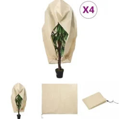 The Living Store Fiberdukar med blixtlås 4 st 70 g/m² 2,36x2 m - Tillbehör för trädgårdsskötsel