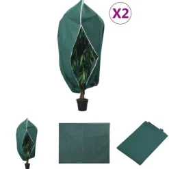 The Living Store Fiberdukar med blixtlås 2 st 70 g/m² 3,14x2,5 m - Tillbehör för trädgårdsskötsel
