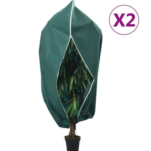 The Living Store Fiberdukar med blixtlås 2 st 70 g/m² 3,14x2,5 m - Tillbehör för trädgårdsskötsel