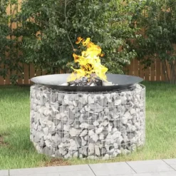 Hot The Living Store Gabion för eldstad Ø 100 cm galvaniserat järn - Öppna spisar Öppna Spisar