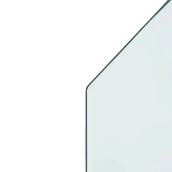 Outlet The Living Store Glasskiva för öppen spis sexkantig 100x50 cm - Glas Tillbehör Till Vedeldade Kaminer & Öppna Spisar