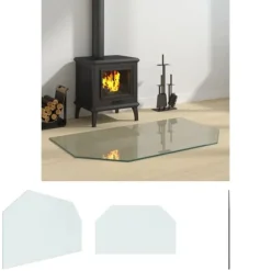 The Living Store Glasskiva för öppen spis sexkantig 100x60 cm - Glas