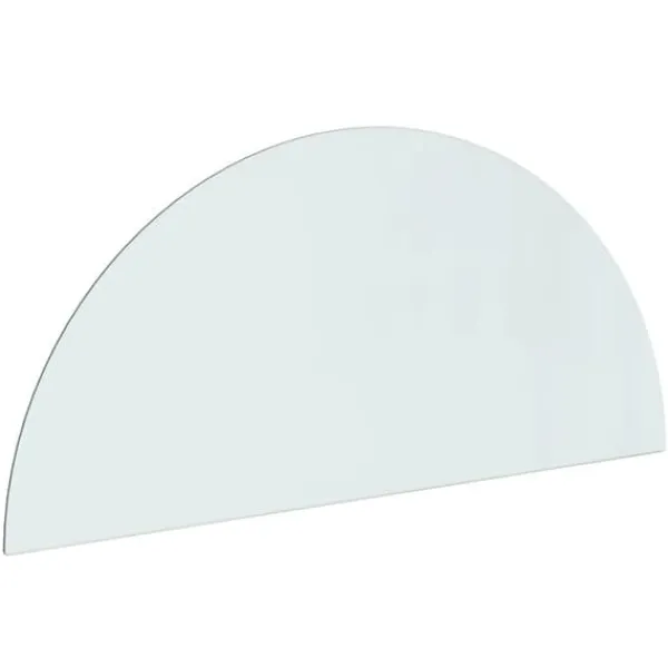 The Living Store Glasskiva för öppen spis halvrund 1200x500 mm - Glas