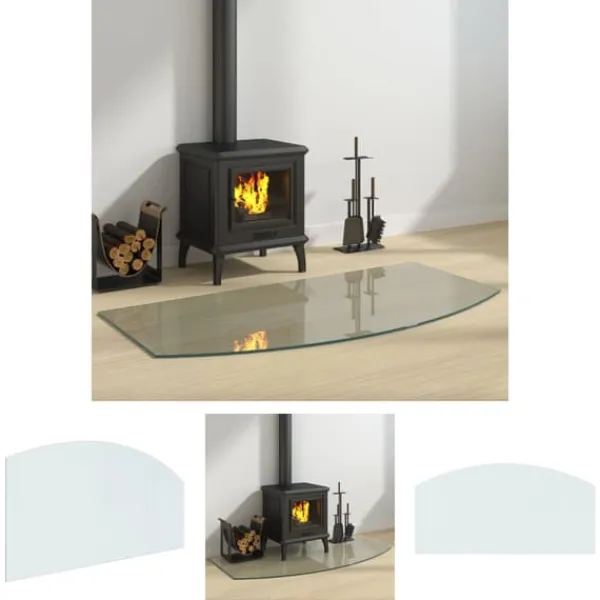 The Living Store Glasskiva för öppen spis 120x60 cm - Glas