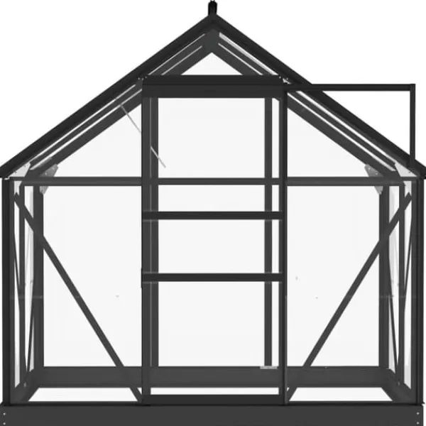 The Living Store Glasväxthus antracit 155x103x191 cm aluminium - Växthus Växthus