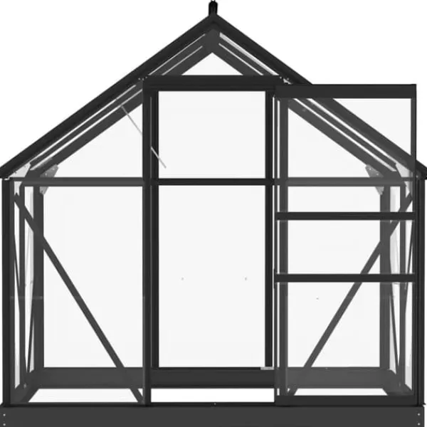 The Living Store Glasväxthus antracit 155x103x191 cm aluminium - Växthus Växthus