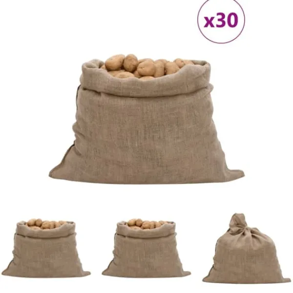 Outlet The Living Store Jutesäckar 30 st 100x110 cm 100% jute 220 gsm - Resväskor & väskor Trädgårdskorgar