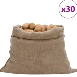Outlet The Living Store Jutesäckar 30 st 100x110 cm 100% jute 220 gsm - Resväskor & väskor Trädgårdskorgar