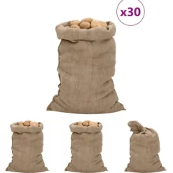 Outlet The Living Store Jutesäckar 30 st 60x105 cm 100% jute 340 gsm - Resväskor & väskor Trädgårdskorgar