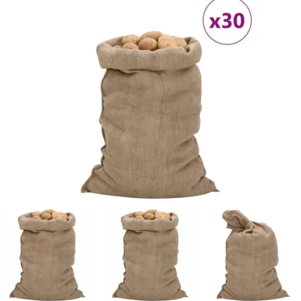 Outlet The Living Store Jutesäckar 30 st 60x105 cm 100% jute 340 gsm - Resväskor & väskor Trädgårdskorgar