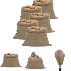 Discount The Living Store Jutesäckar 5 st 100x110 cm 100% jute 220 gsm - Resväskor & väskor Trädgårdskorgar