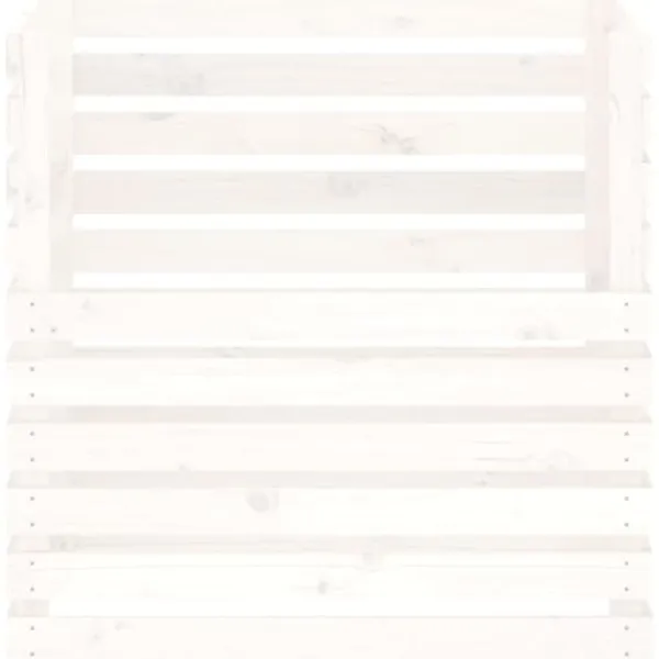 Best The Living Store Kompostlåda vit 80x80x78 cm massiv furu - Komposterare Kompostering