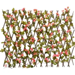 The Living Store Konstväxt murgröna spaljé expanderbar mörk rosa 180x60 cm - Staket